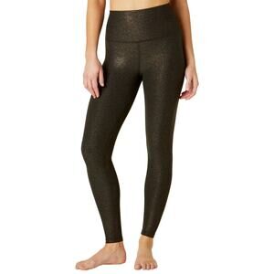 Beyond Yoga Softshine High Waisted Midi Foil Glitter Leggings Gray Medium